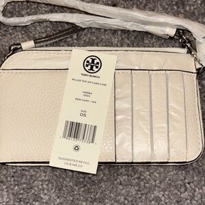 Tory Burch Cream Leather Card Holder